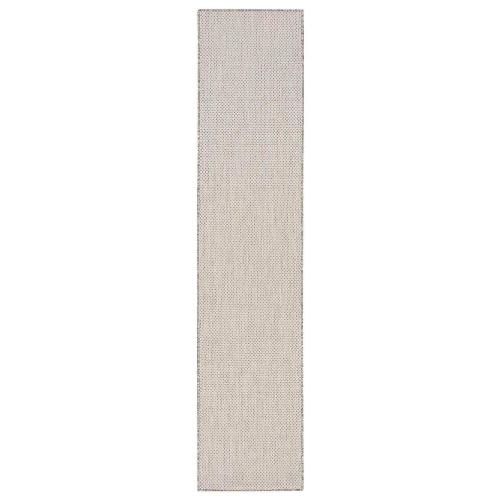 Nourison Courtyard Ivory and Silver 2&#39;2&quot; x 10&#39; Indoor/Outdoor Runner, , large