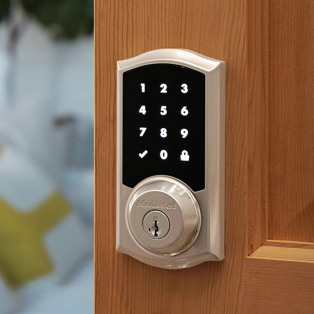 Kwikset SmartCode 916 Traditional Smart Touchscreen Electronic Deadbolt Door Lock with Z-Wave Technology in Satin Nickel, , large