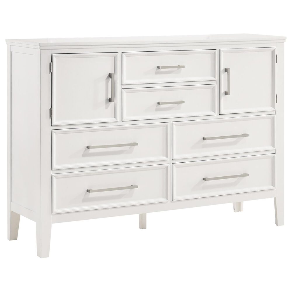 New Heritage Design Andover 4 Piece King Bedroom Set in White, , large