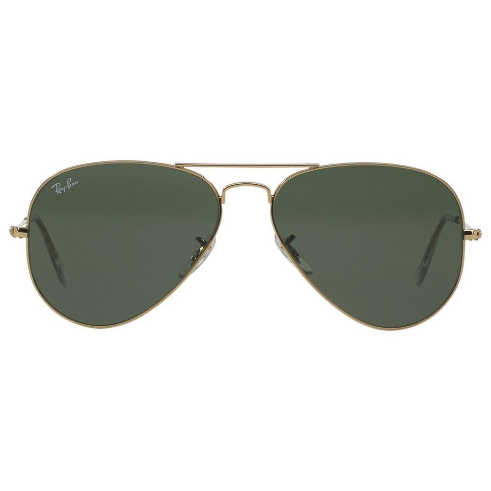 Rayban Glasses Aviator Classic Sunglasses with G-15 Green Lenses in Polished Arista Gold, , large