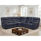 Oxford Furniture 6-Piece Leather Power Reclining Sectional with Power Headrests in Tampa Indigo, , large