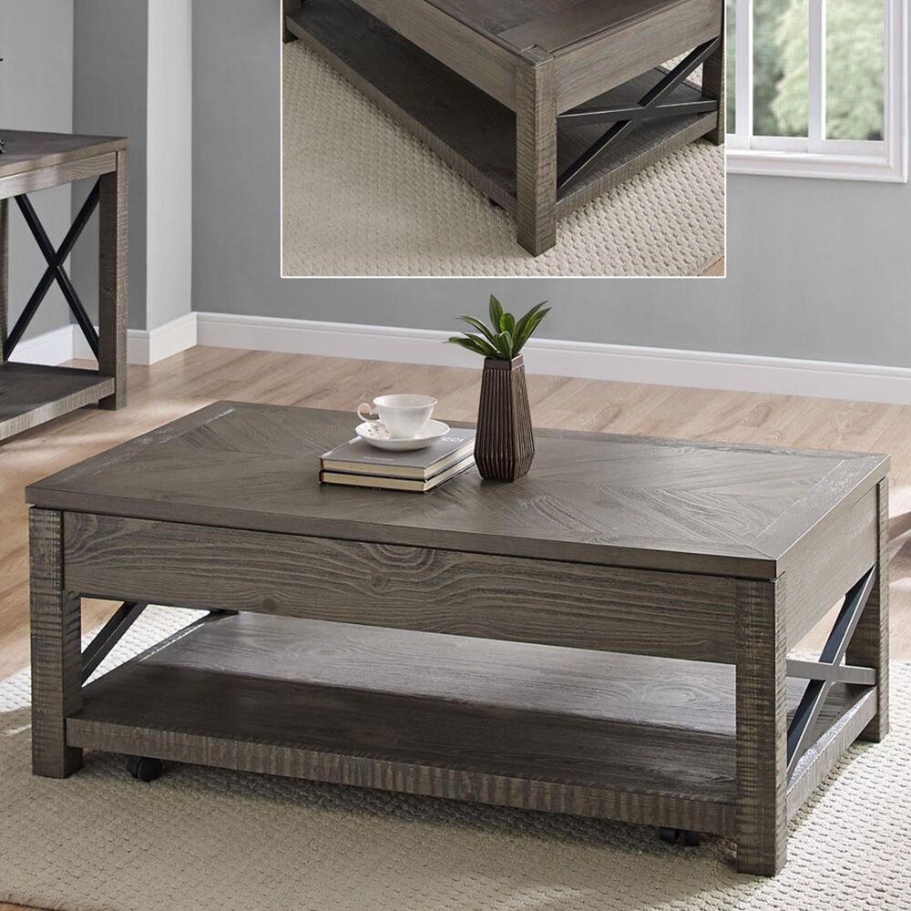Crystal City Dexter Lift-Top Cocktail Table in Driftwood, , large