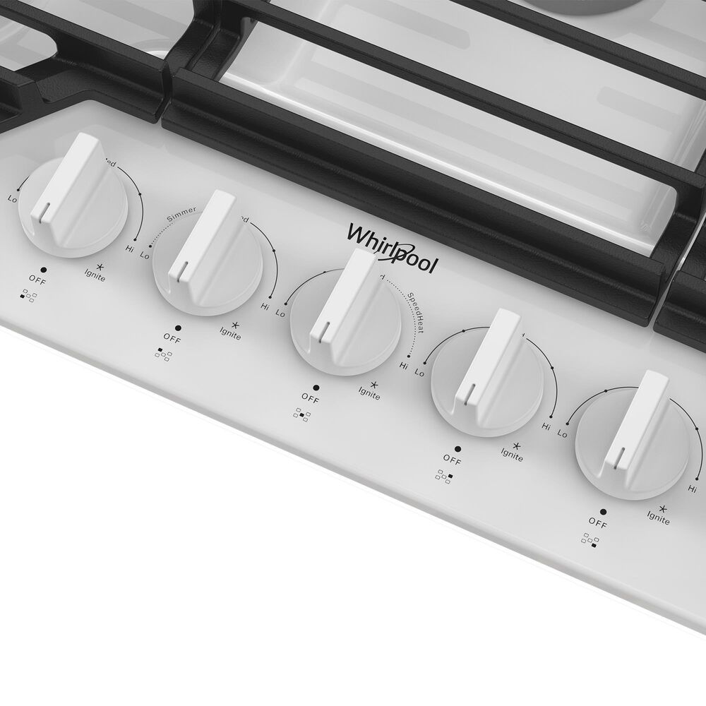 Whirlpool 36&quot; Gas Cooktop with 5 Burner in White, , large