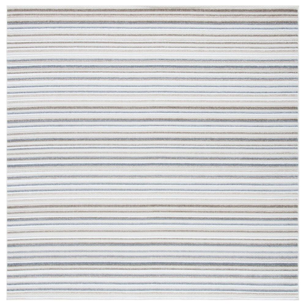 Safavieh Cabana CBN323B 6"7" Square Ivory and Grey Indoor/Outdoor Area Performance Rug, , large