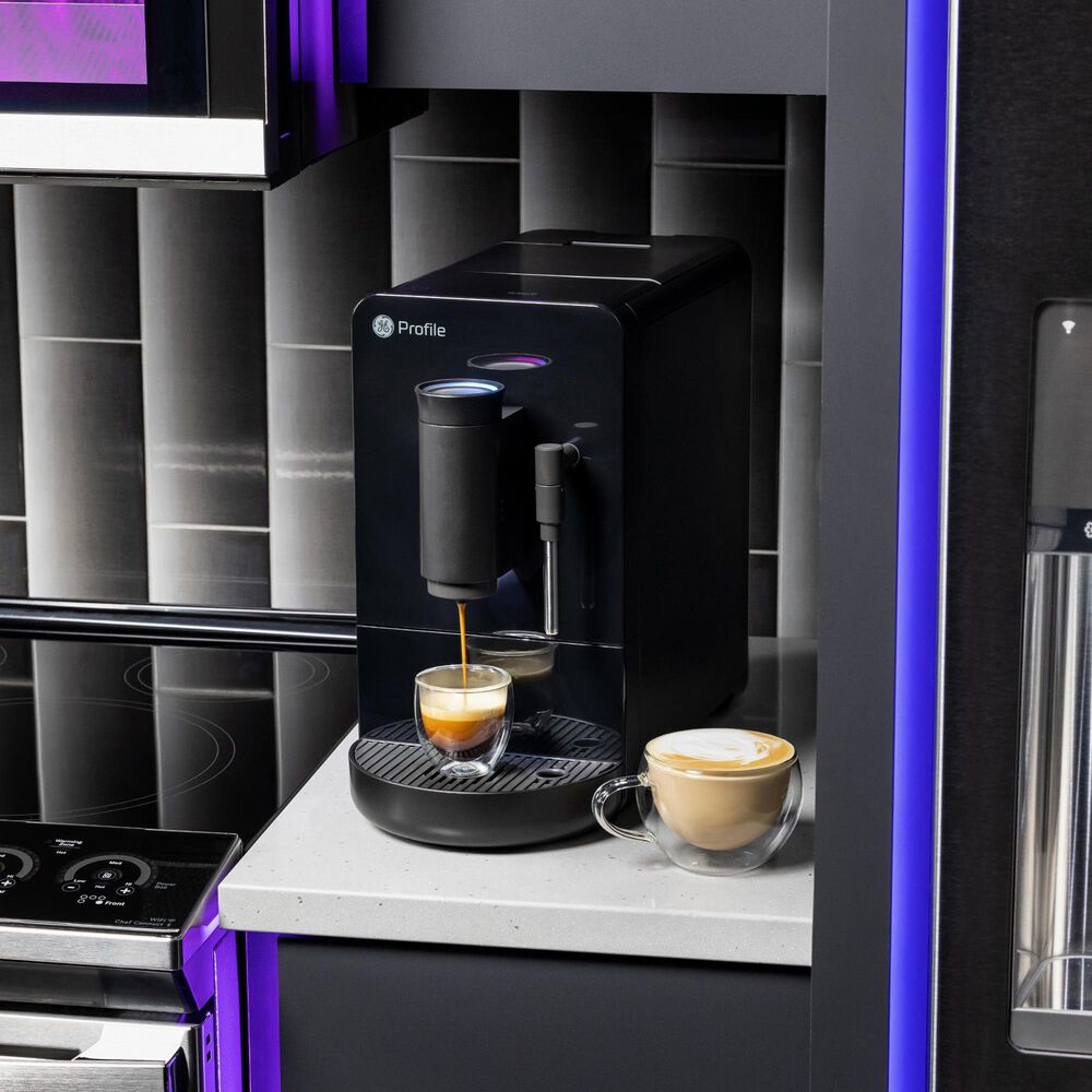 GE Profile 40.5 Oz Automatic Espresso Machine in Black, , large