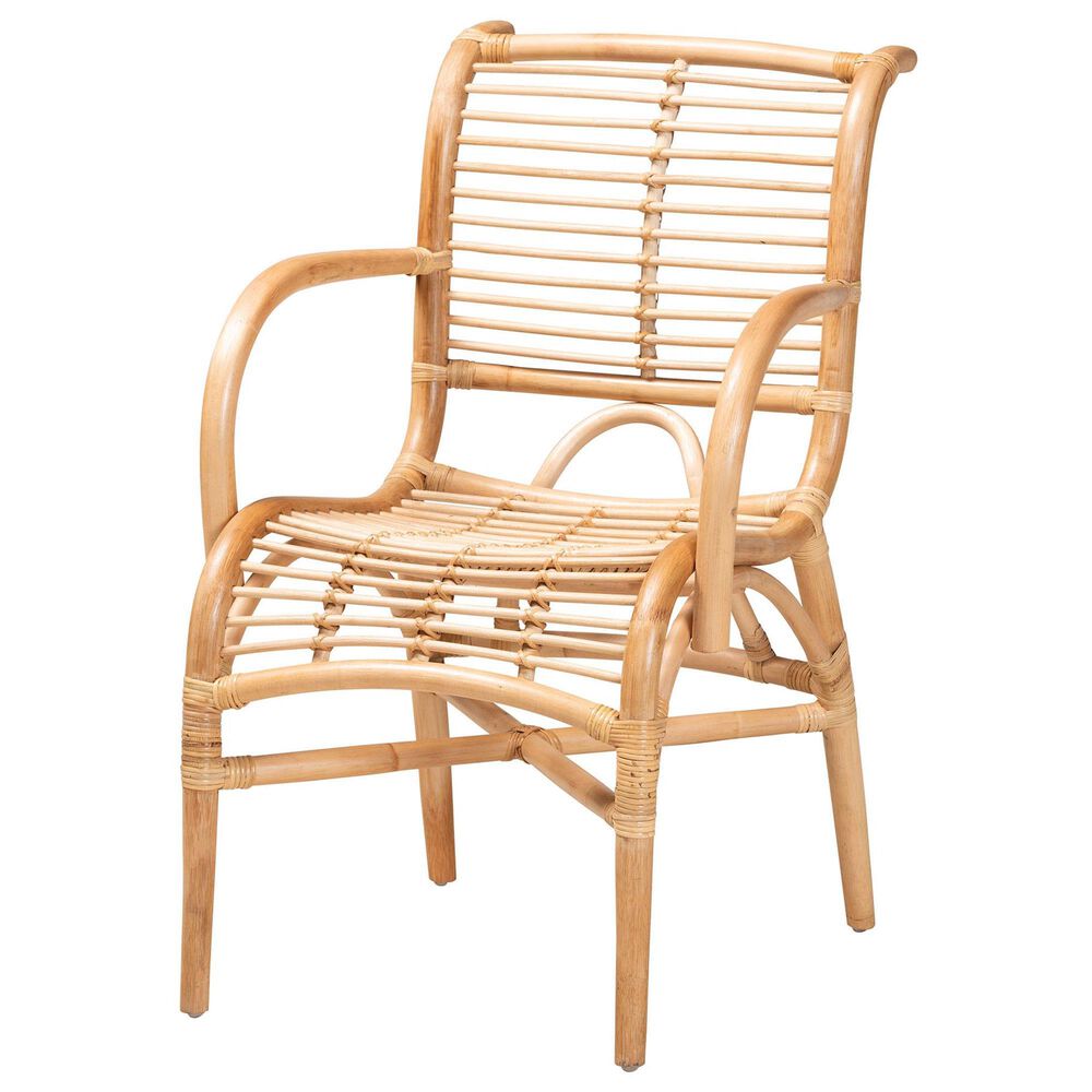 Baxton Studio Seminyak Lounge Chair in Natural Brown, , large