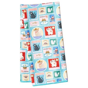 Once Again Home Cat Mail Anywhere Reversible Towel in Aqua, , large