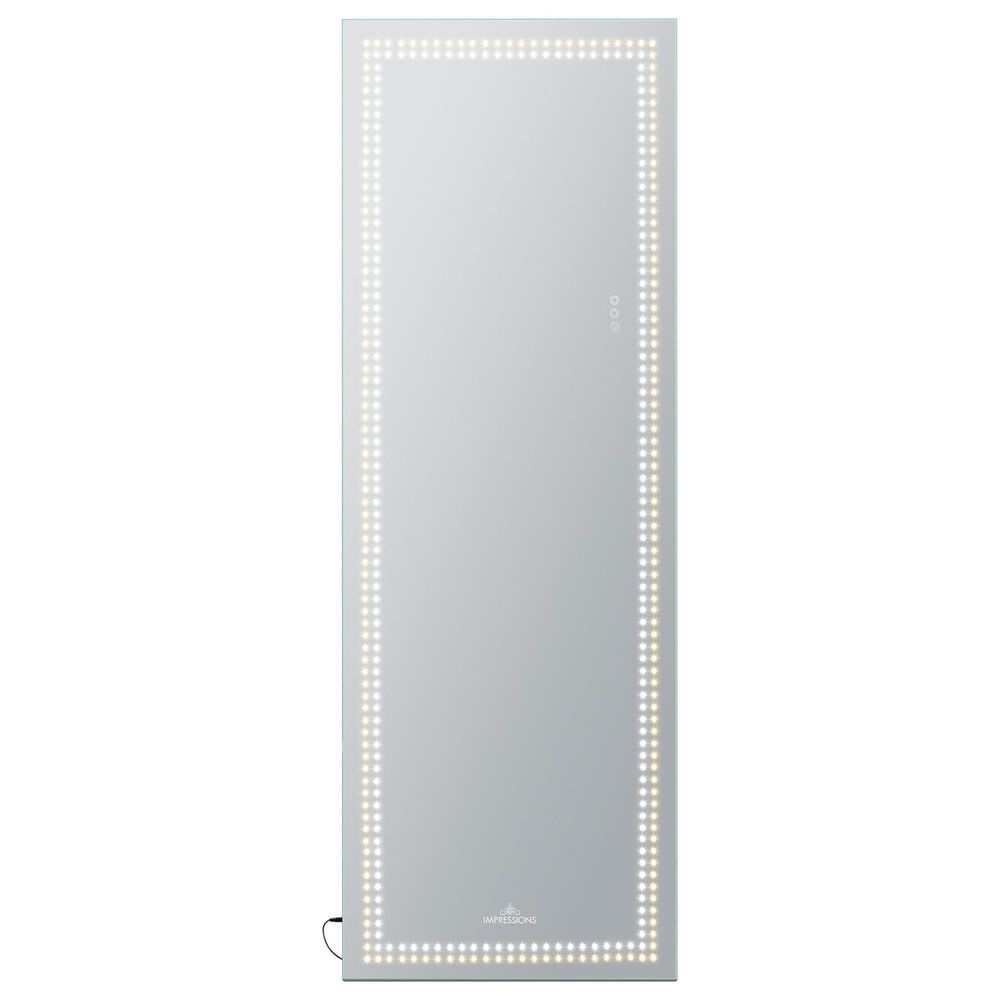 Impressions Vanity Stage Lite Rectanglar Full Length Vanity Mirror in Silver, , large