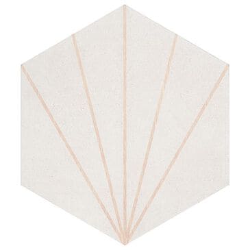 Soho Studio Piaka Beams White 13" x 14" Hexagon Porcelain Tile, , large