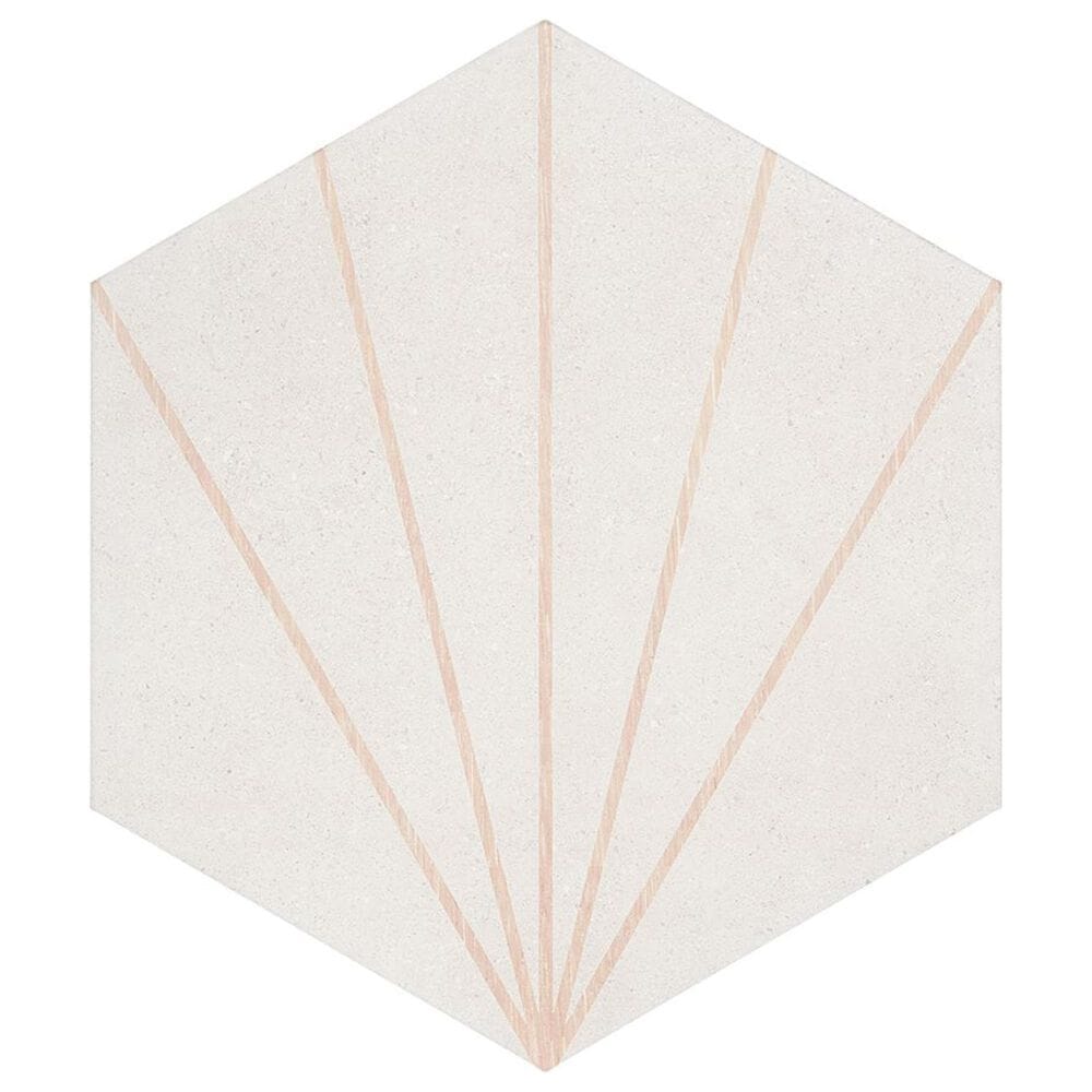 Soho Studio Piaka Beams White 13" x 14" Hexagon Porcelain Tile, , large