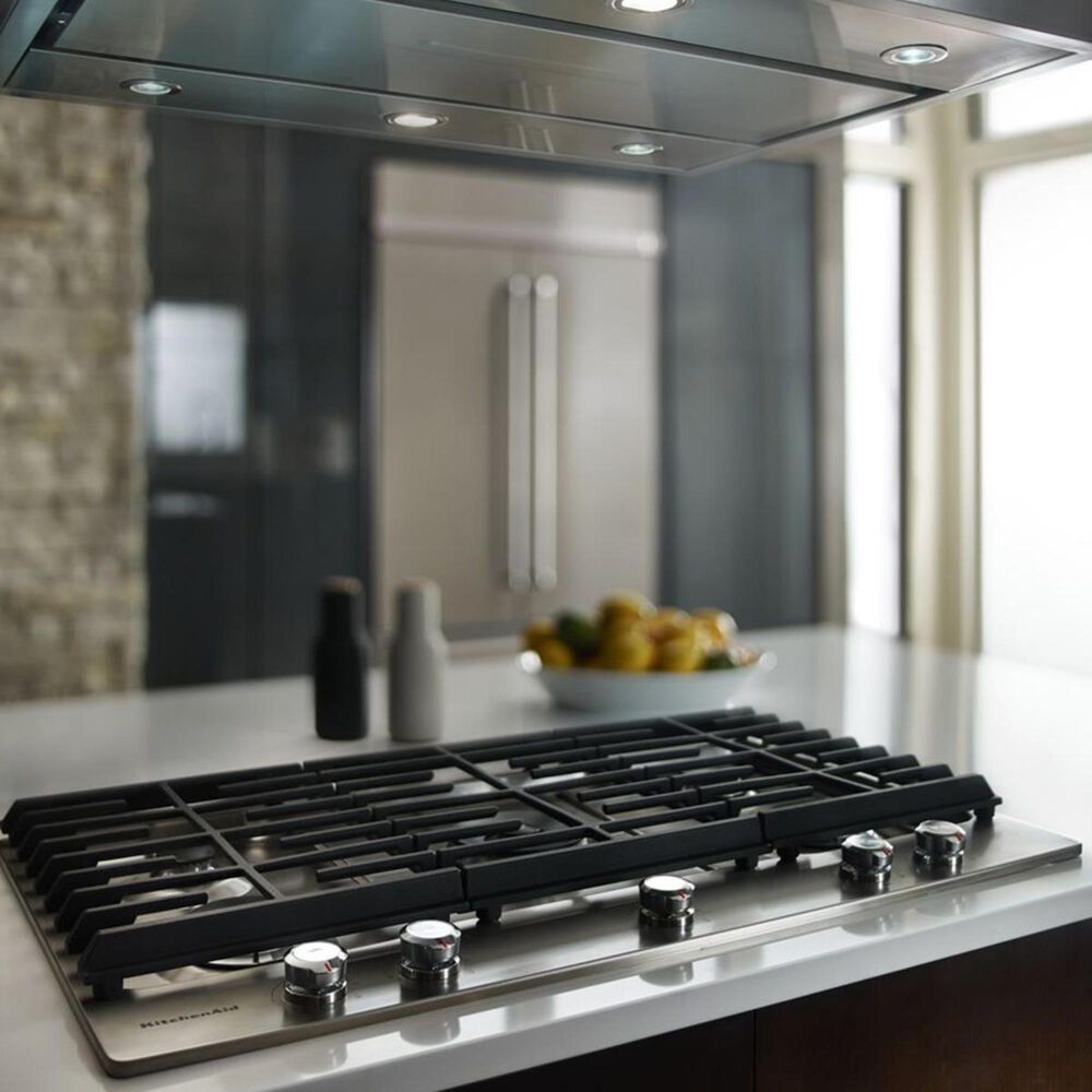 KitchenAid 36&#39;&#39; 5-Burner Gas Cooktop with Griddle, , large