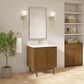 James Martin Laurent 30" Single Bathroom Vanity in Honey Oak with Single Hole 3 cm White Zeus Silestone Top and Rectangular Sink, , large