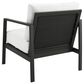 Linon Home Decor Holland Patio Armchair with Black Frame in Natural, , large
