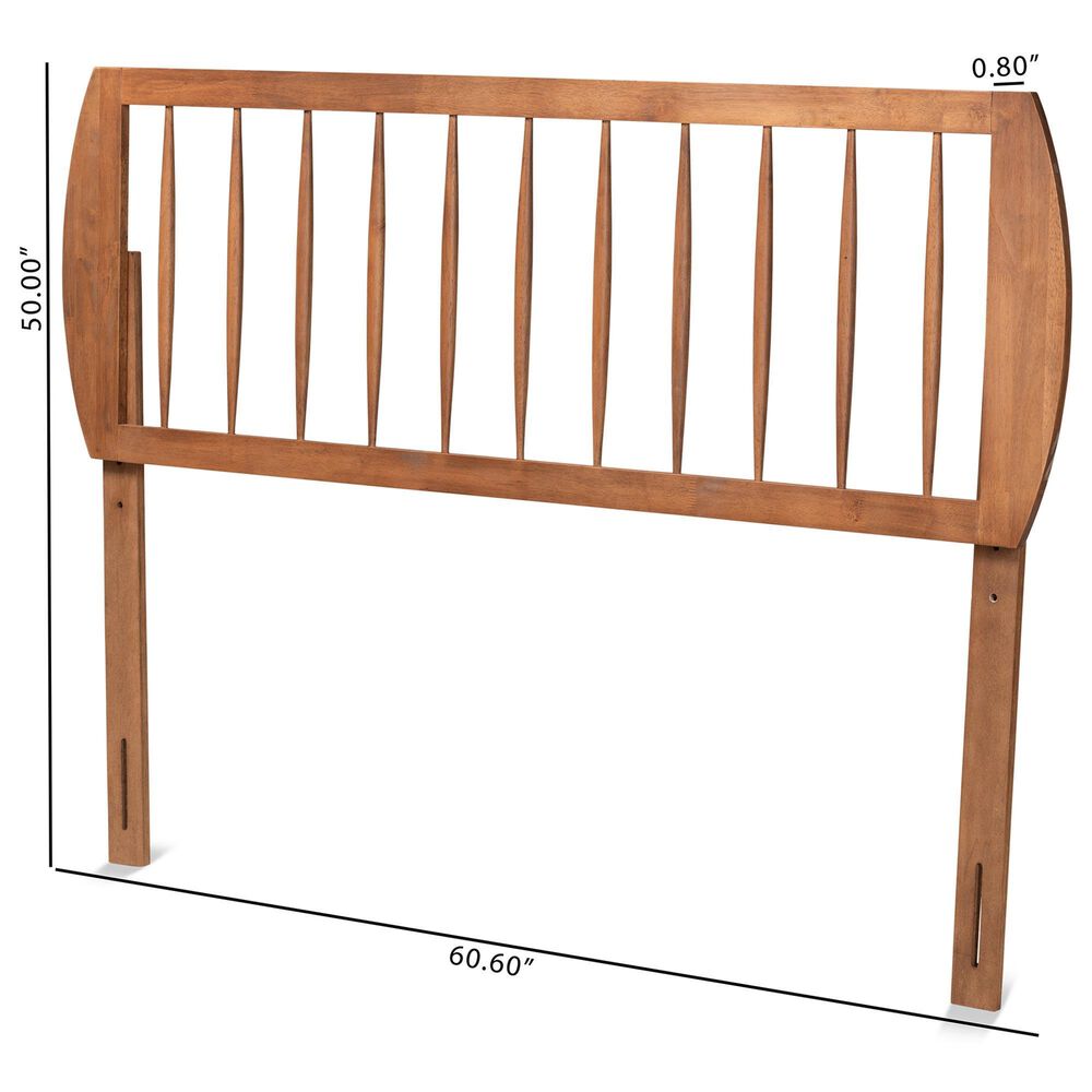 Baxton Studio Norman Full Slat Headboard in Ash Walnut, , large
