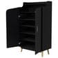 Furniture of America Leclair 7-Shelf Shoe Cabinet in Black and Gold, , large