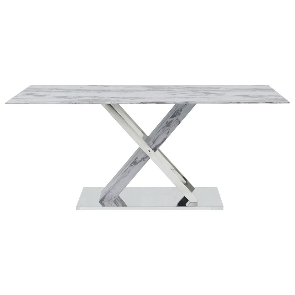 Global Furniture USA Dining Table in Light Grey Silver Marble, , large