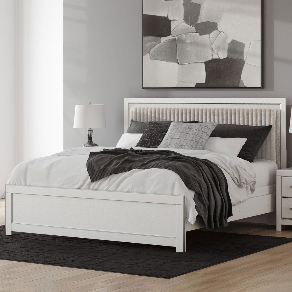 Ashley Zuraleus King Panel Bed in Matte White, , large