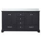 Lexora Home Dukes 60" Double Bathroom Vanity in Espresso with 2 cm White Cultured Marble Top and Rectangular Sinks, , large