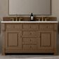 James Martin Vanities Brookfield 60" Double Bathroom Vanity in Pecan with 3 cm Eternal Jasmine Pearl Quartz Top and Rectangular Sinks, , large