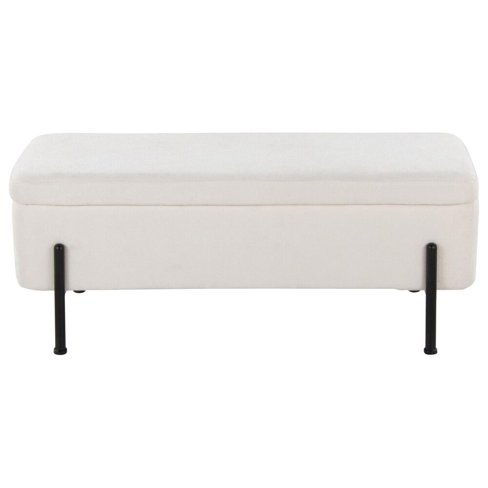 Lumisource Daniella Storage Bench with Cream Cushion in Black, , large