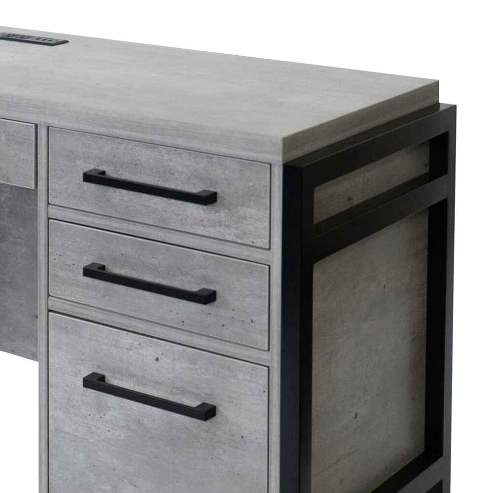 Wycliff Bay Mason Credenza with Hutch in Concrete and Black, , large