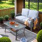 HOMLUX 2-Piece Patio Loveseat and Coffee Table Set in Grey, , large