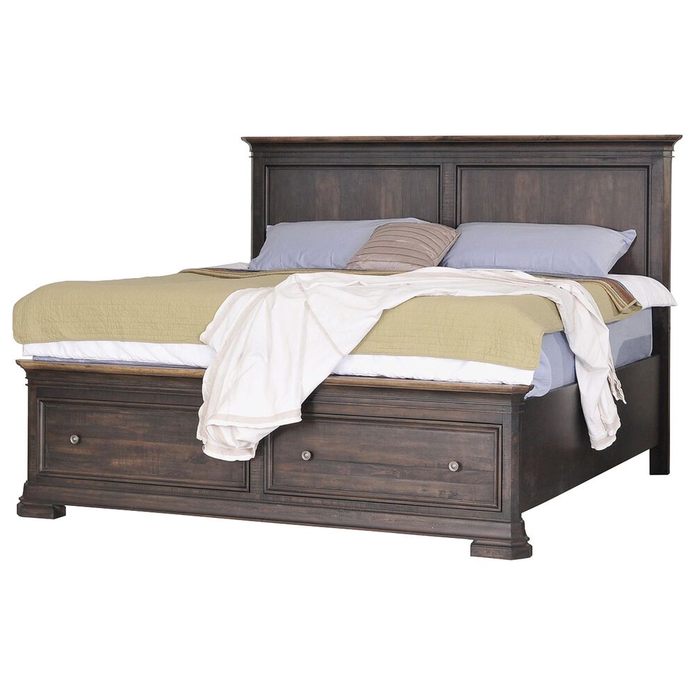 Napa Furniture Design Grand Louie 4-Piece King Bedroom Set in Ebony and Wheat, , large