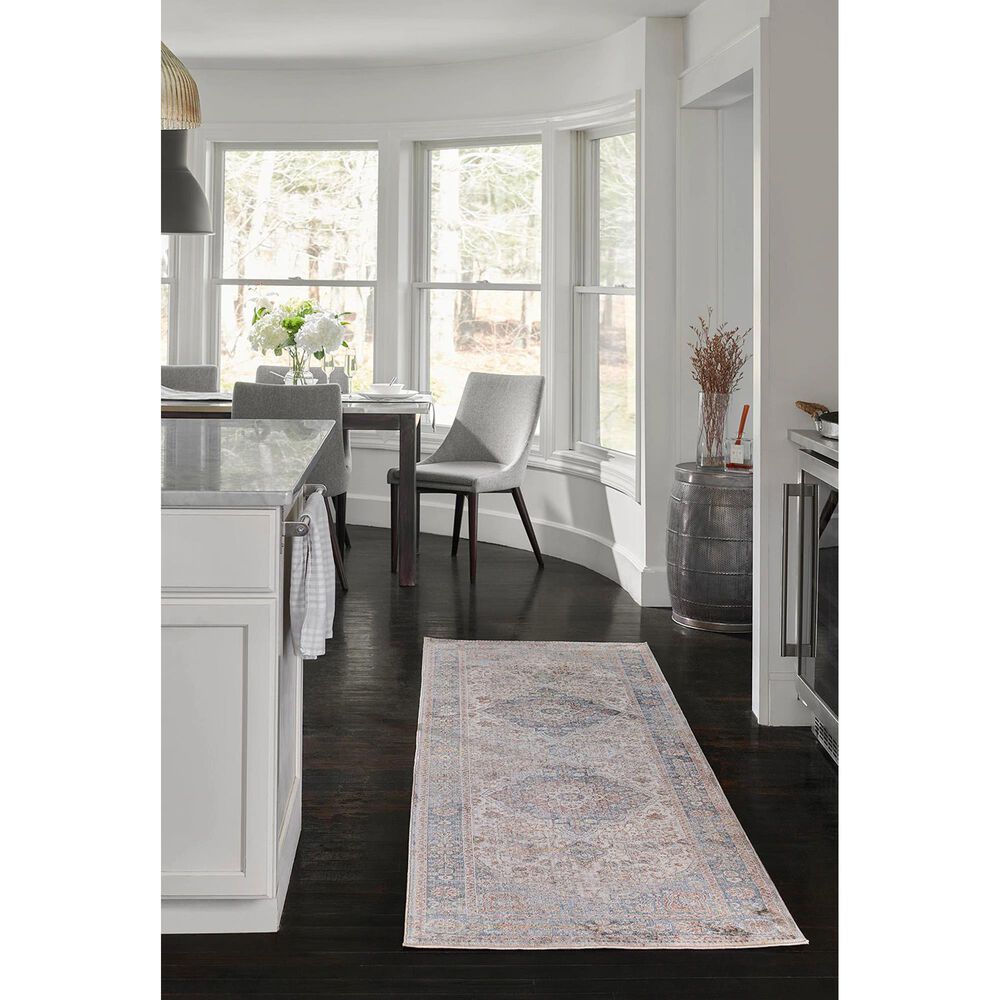 Momeni Izmir 2&#39;6&quot; x 8&#39; Blue, Cream and Rust Runner, , large