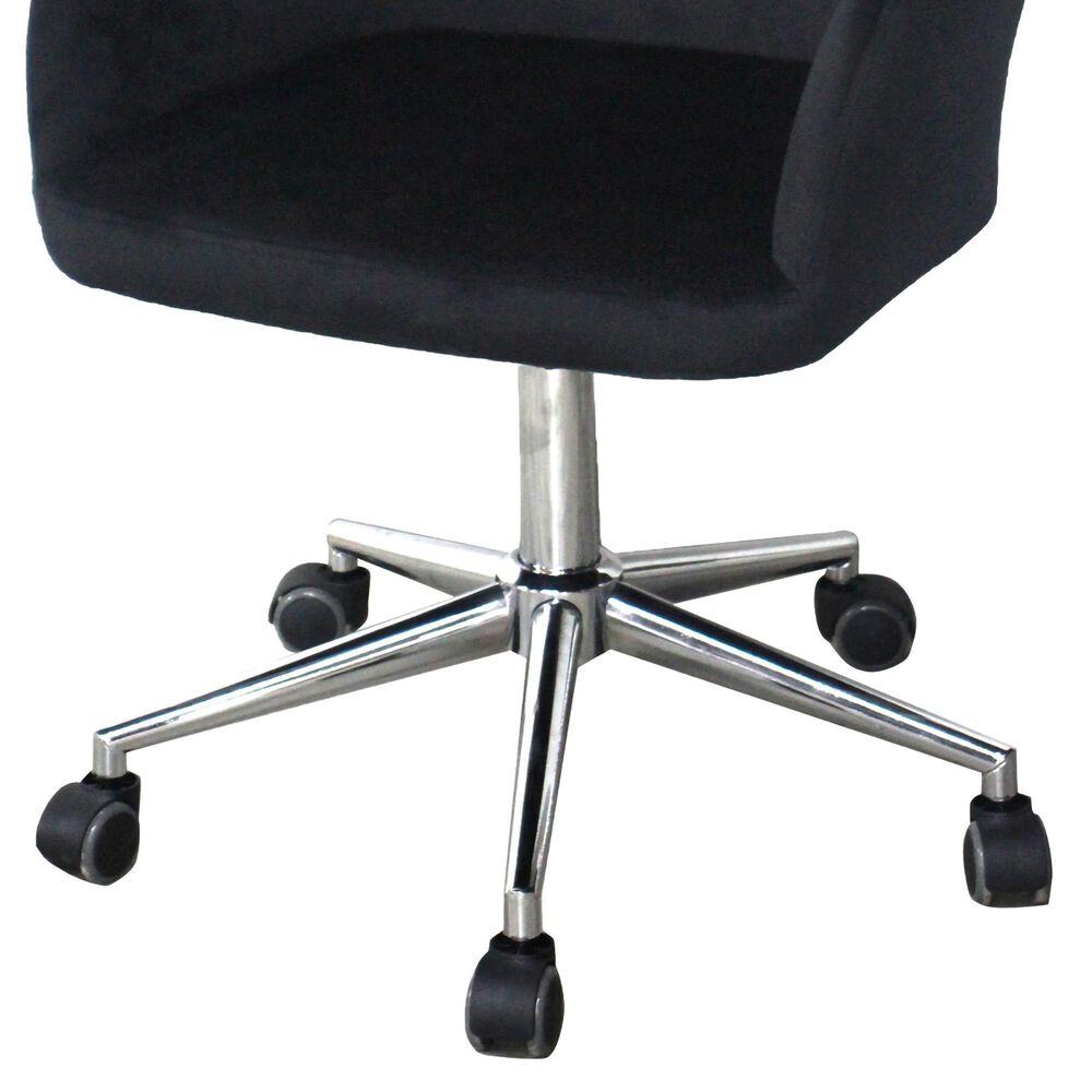 Impressions Vanity Colette Swivel Vanity Chair with Black Cushion in Silver Chrome, , large