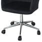Impressions Vanity Colette Swivel Vanity Chair with Black Cushion in Silver Chrome, , large