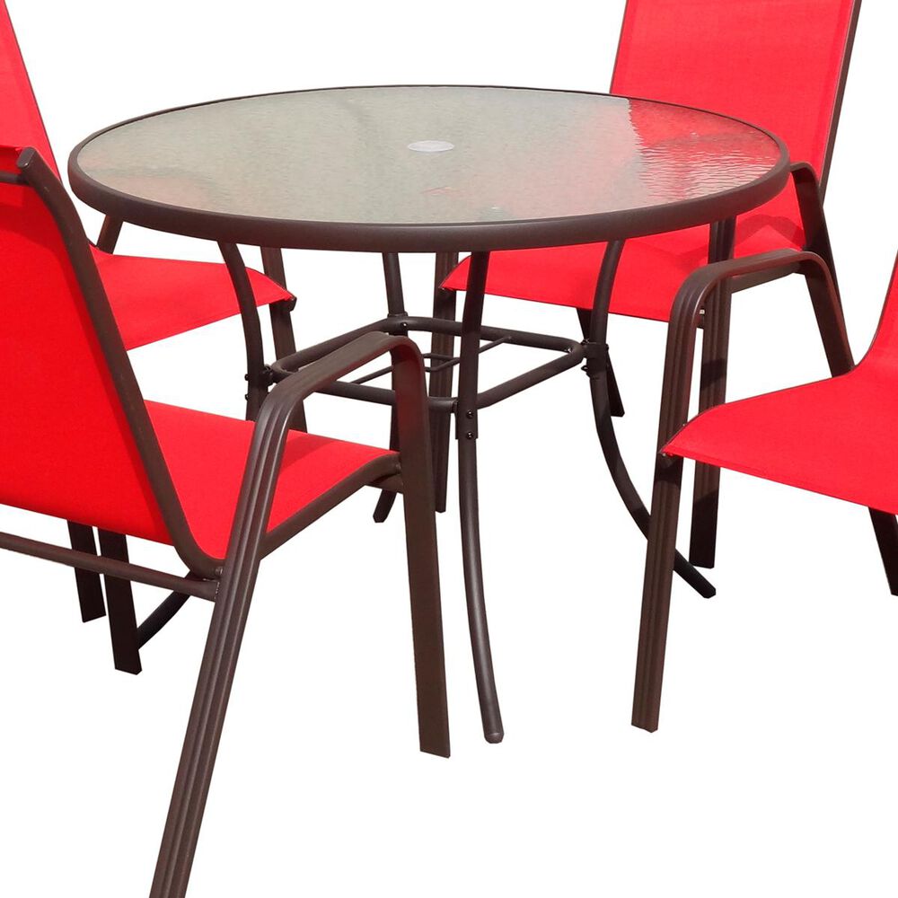Loni Birch 40"  Round Glass Top Table, , large