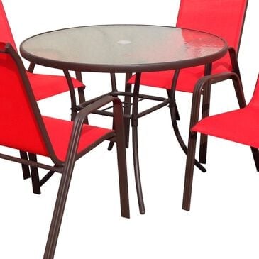 Loni Birch 40"  Round Glass Top Table, , large