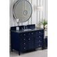 James Martin Vanities Brittany 48" Single Bathroom Vanity in Victory Blue with 3 cm Charcoal Soapstone Quartz Top and Rectangle Sink, , large