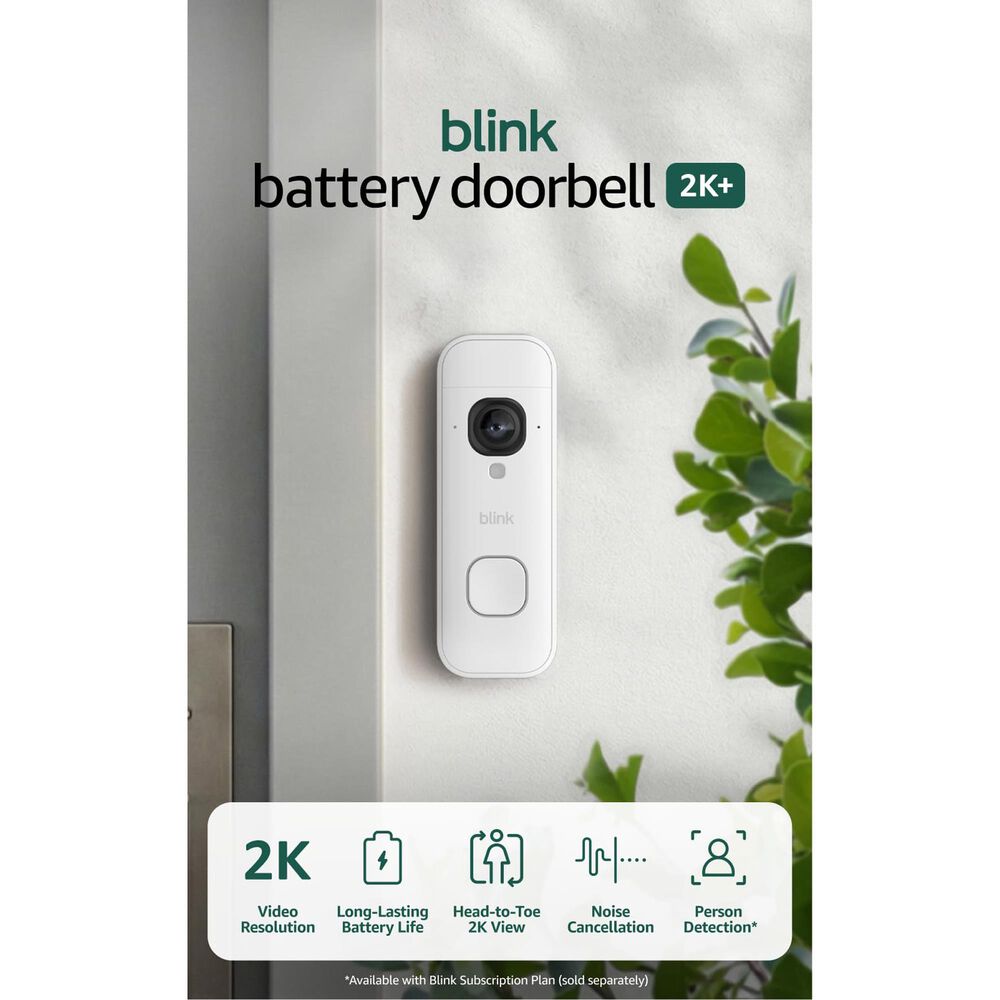 Blink Battery Doorbell 2K+ Wireless in White, , large
