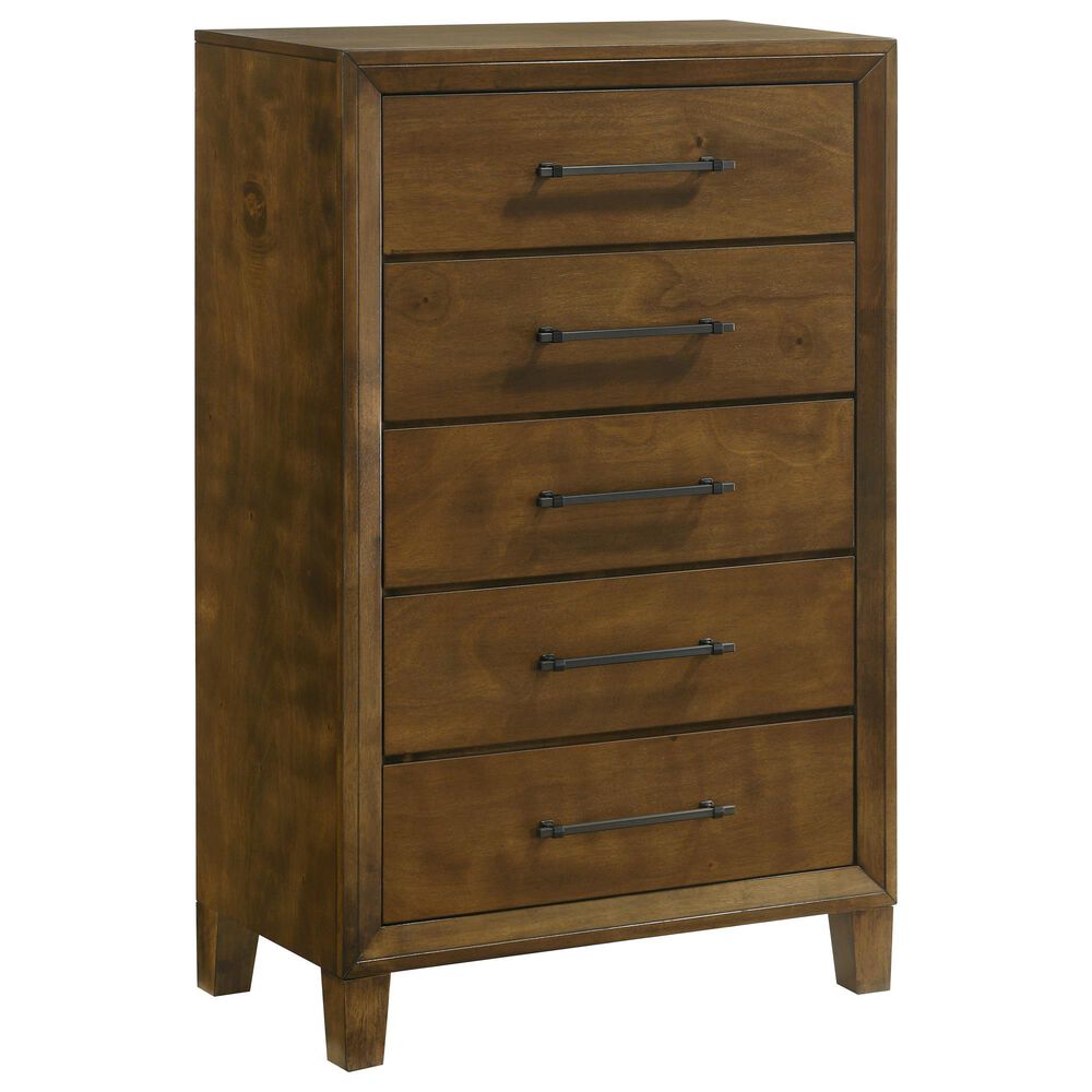 New Heritage Ballard 5 Piece Wood Queen Panel Bedroom Set in Walnut, , large