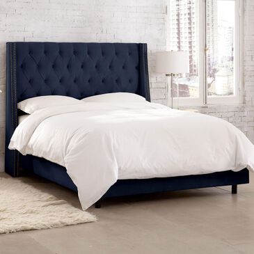 Skyline Furniture California King Wingback Bed in Velvet Ink, , large
