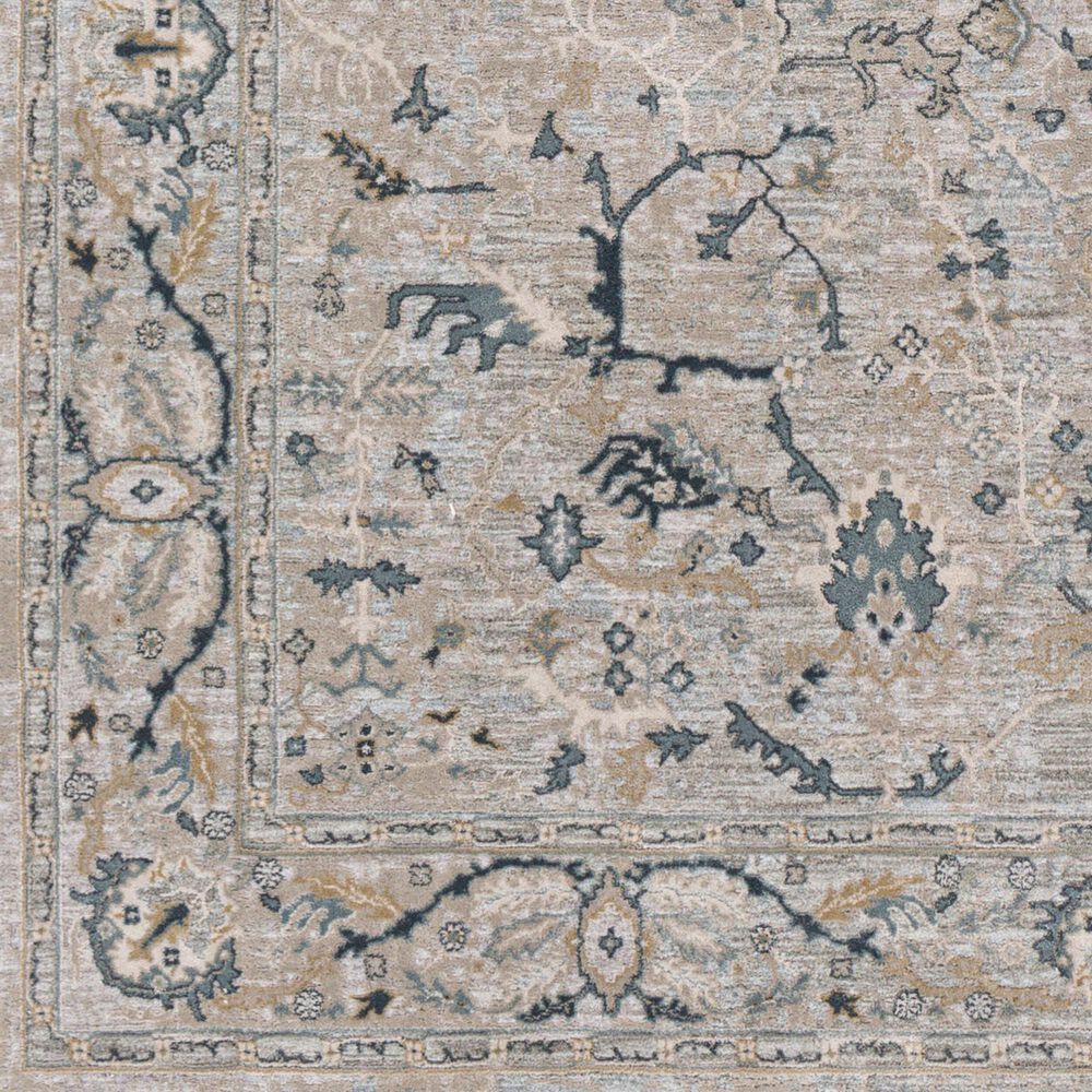 Surya Brunswick 5&#39;3&quot; Round Deep Teal, Dusty Sage, Medium Gray, Light Beige and Taupe Area Rug, , large