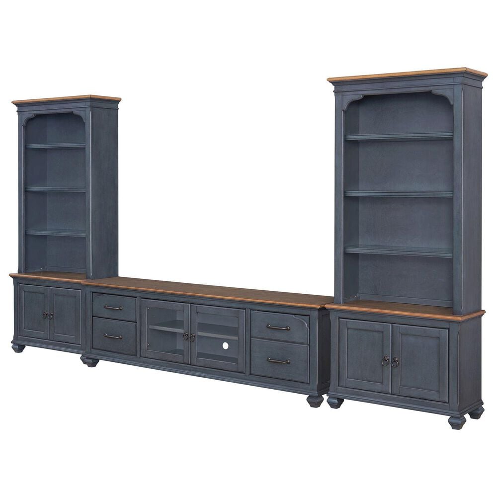 Legends Furniture Americana Bookcase Pier in Corduroy Blue, , large