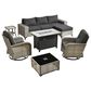 HOMLUX 9-Piece All-weather Rattan Outdoor Patio Furniture Set in Black, , large