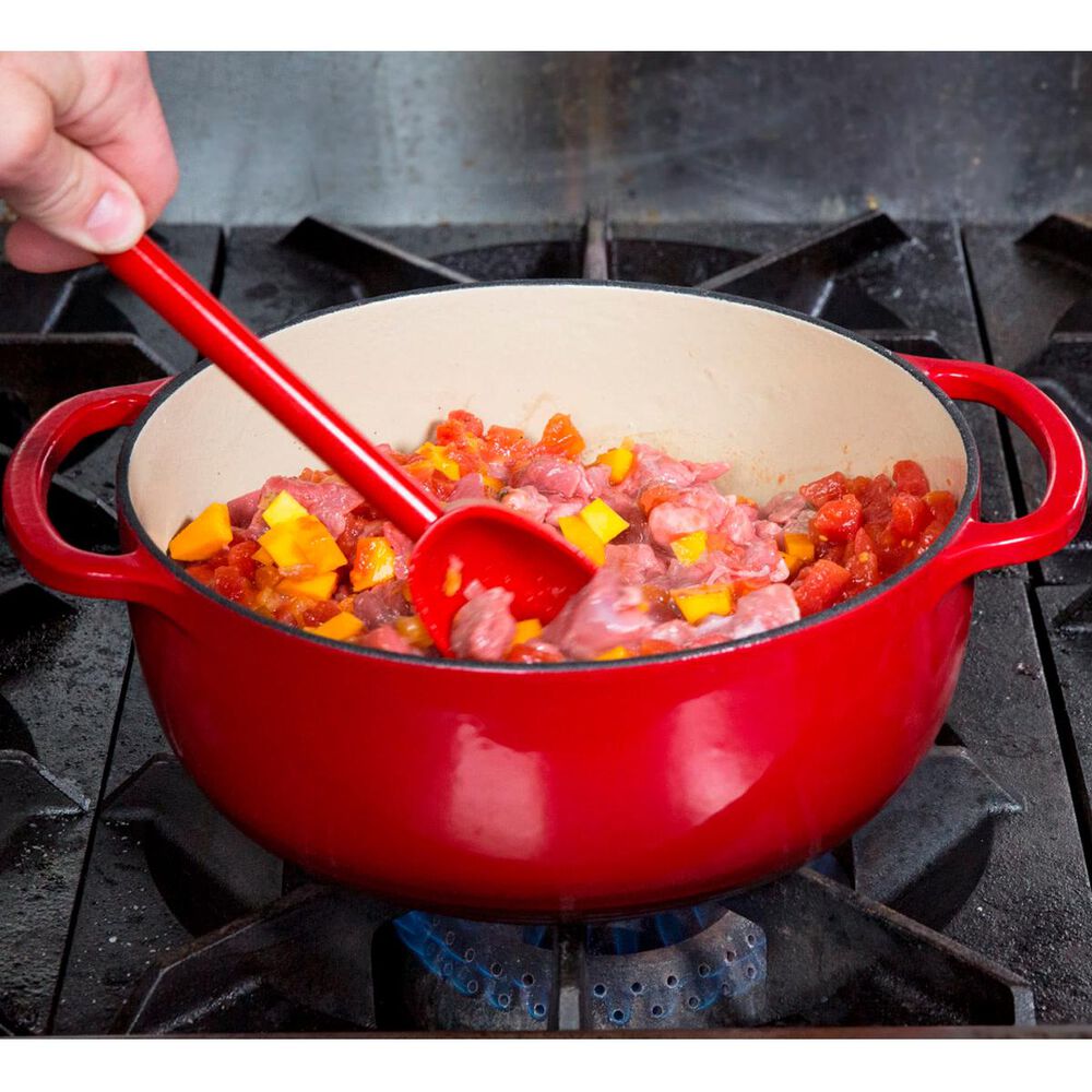 Lodge Cast Iron 6 Quart Enameled Cast Iron Dutch Oven, Red