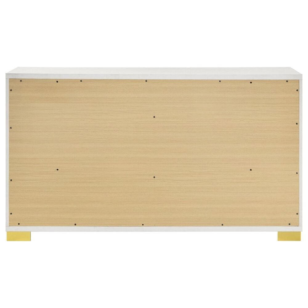 Pacific Landing Marceline 6-Drawer Dresser in White and Gold, , large