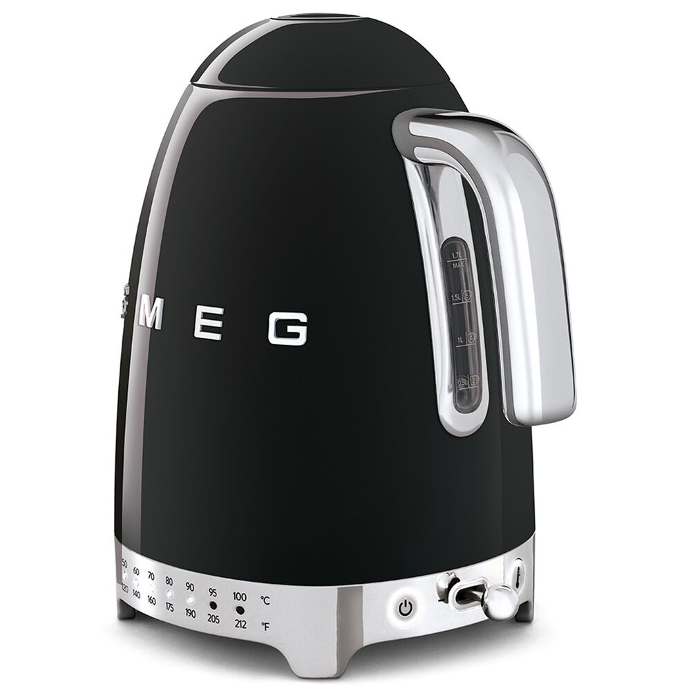 Smeg 1.7L Stainless Steel Retro Style Electric Kettle in Black, , large