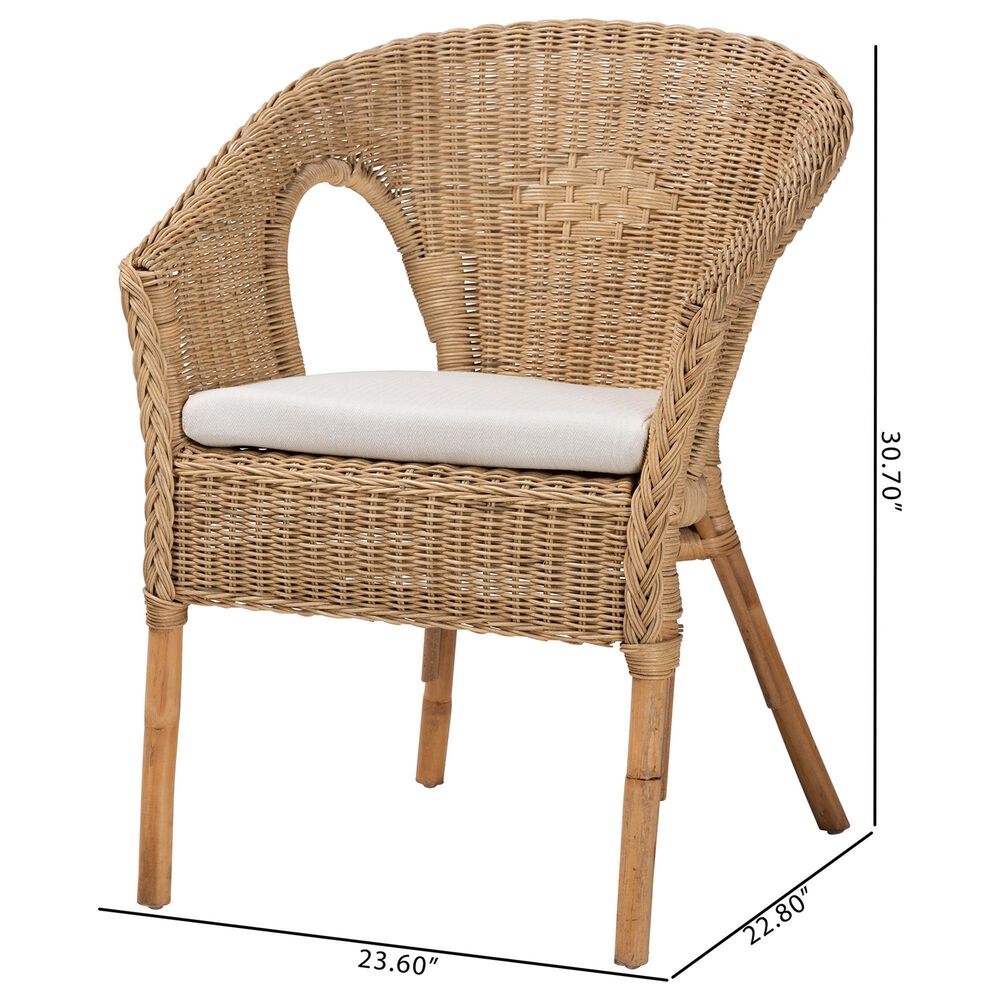 Baxton Studio Abbey Arm Chair in Natural Brown, , large