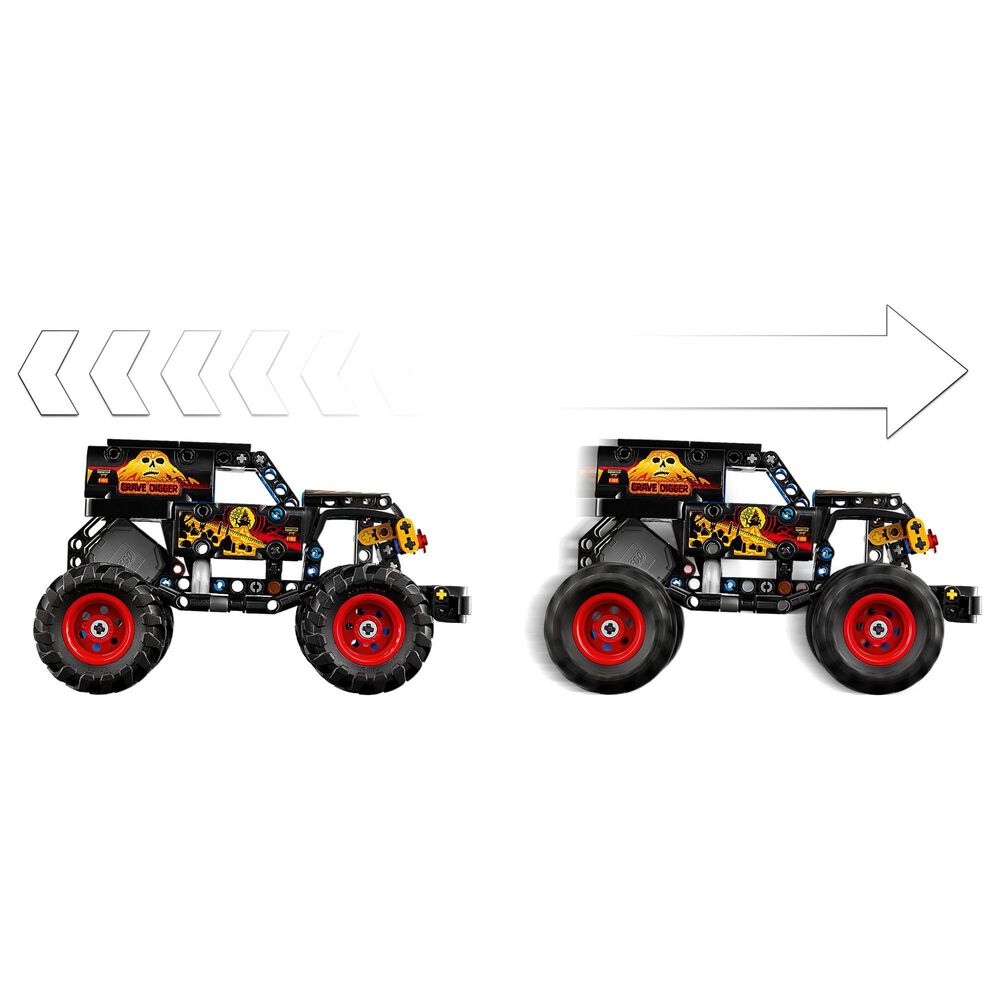 LEGO Technic Monster Jam Grave Digger Fire and Ice Pull-Back Building Set, , large