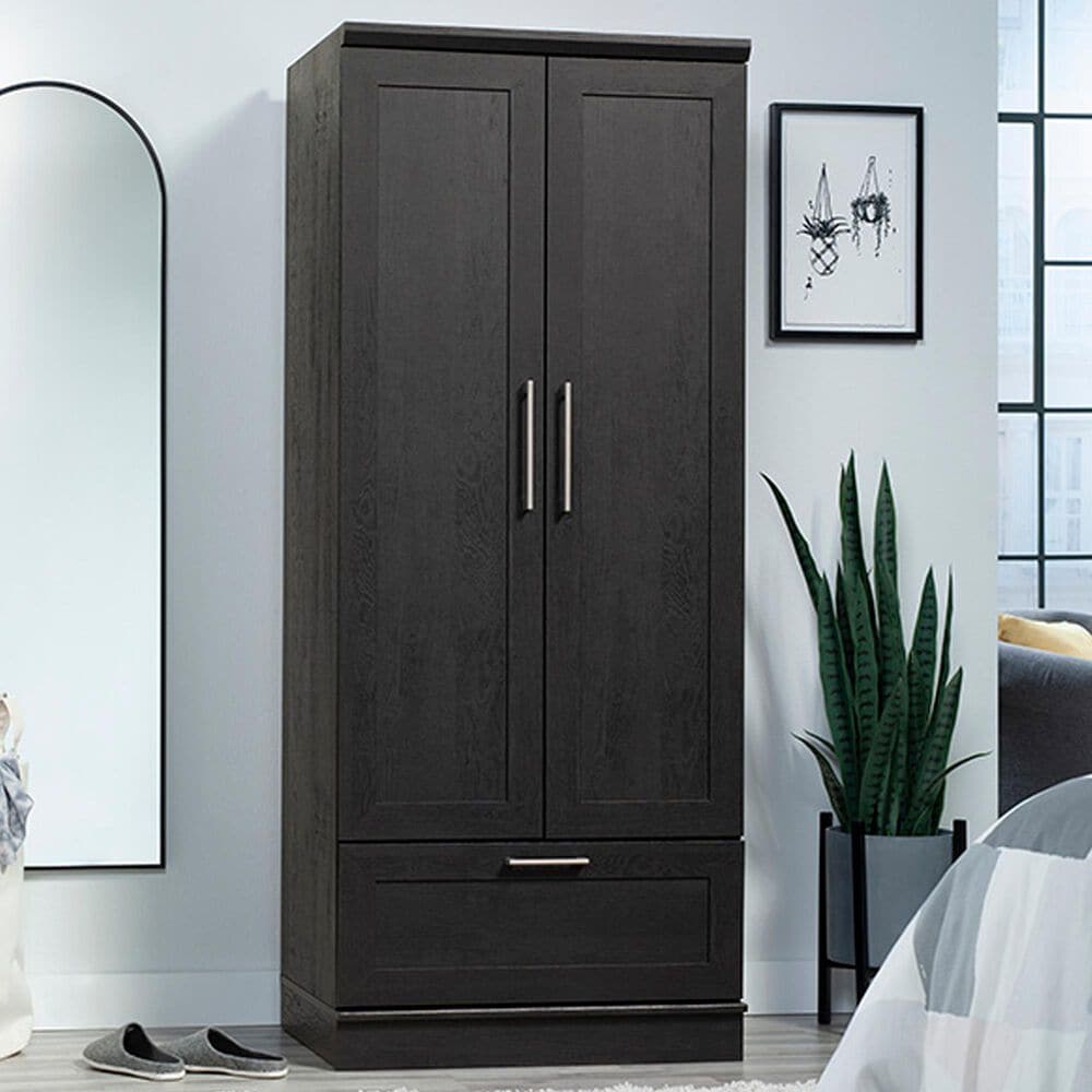 Sauder HomePlus Wardrobe Storage Cabinet in Raven Oak, , large