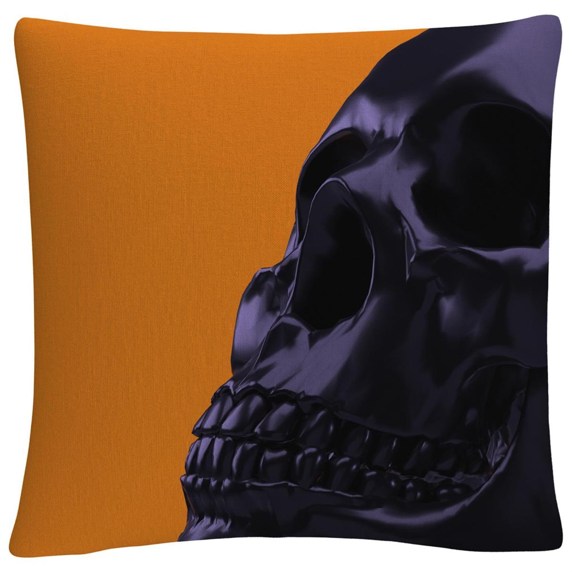 Black sale skull pillow