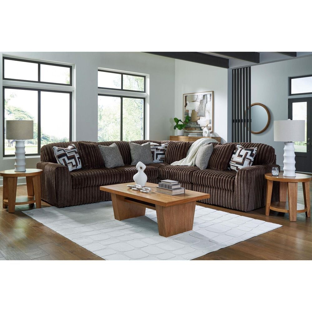 Ashley Midnight-Madness 5-Piece Symmetrical Sectional in Chocolate, , large