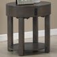 HOMLUX 20" End Table with USB Ports in Light Brown, , large