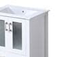 Lexora Home Volez 24" Single Bathroom Vanity in White with 2 cm White Ceramic Top and Rectangular Sink, , large