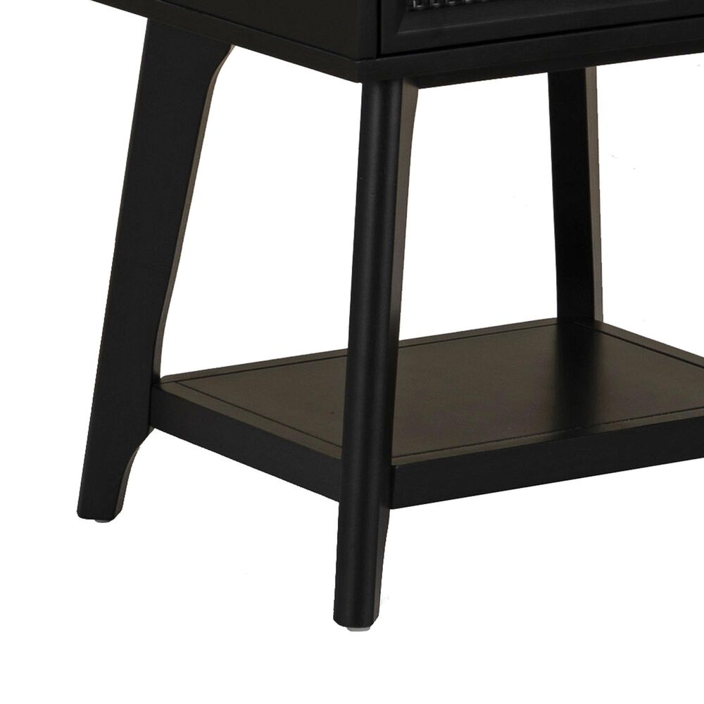 Linon Home Decor Catlett Side Table Nightstand in Matte Black, , large